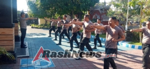 Kapolsek Kubu Latih Anggota Tingkatkan Keterampilan Beladiri Polri