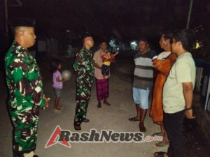 Patroli Siskamling Kodim 1608-03/Sape Berjalan Aman dan Kondusif di Desa Parangina