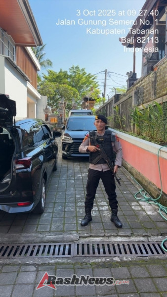 Sat Pamobvit Polres Tabanan Gelar Pengamanan Obyek Vital Perbankan, Pastikan Situasi Aman dan Kondusif