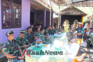 Dandim Sampaikan Ucapan Selamat dan Doa Restu kepada Kadek Oka Saputra dan Ni Putu Depia, S.Pd.