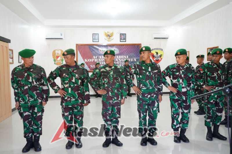 Kasdim 1628/KSB Pimpin Upacara Korp Raport Kenaikan Pangkat Prajurit