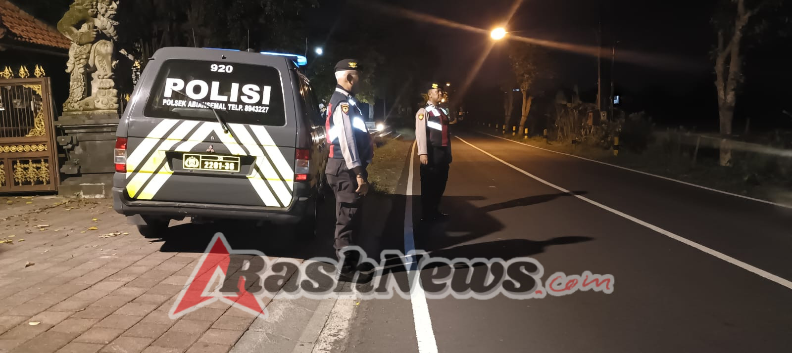 Wujudkan Rasa Aman, Samapta Polsek Abiansemal Sambangi Objek Vital & Jalur Rawan