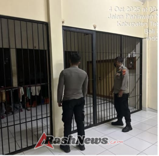 Pengecekan  Rutin , Polres  Tabanan Pastikan Kondisi Ruangan Dan Tahanan  Aman Terkontrol