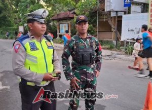 Babinsa dan Aparat Terkait Bersinergi dalam Sanurian Sunrise Run Festival 2025