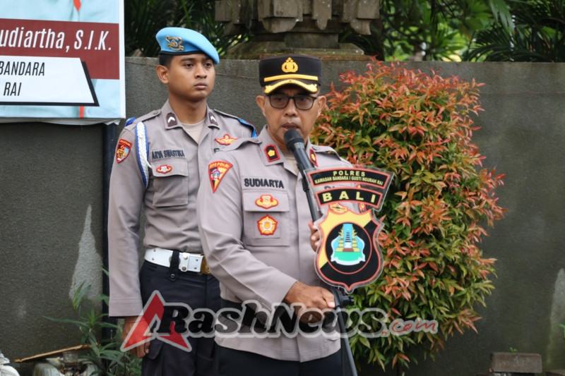 Wakapolres Bandara Ngurah Rai Pimpin Apel Pagi Jampimpinan, Tekankan Hidup Sederhana dan Profesionalisme Anggota
