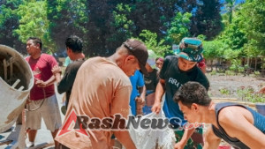 Wujud Kebersamaan TNI Rakyat, Pos Wini Adakan Karya Bakti di Gereja Wini
