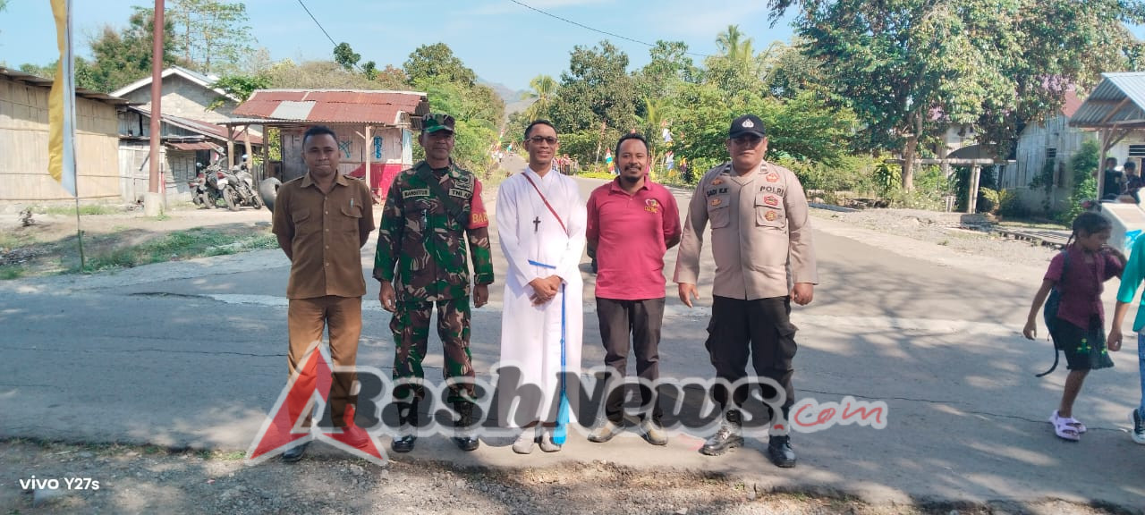 Babinsa Bajawa Hadiri Syukuran Tahbisan Imamat RP Alvianus Noy OCD di Gereja Kurubhoko