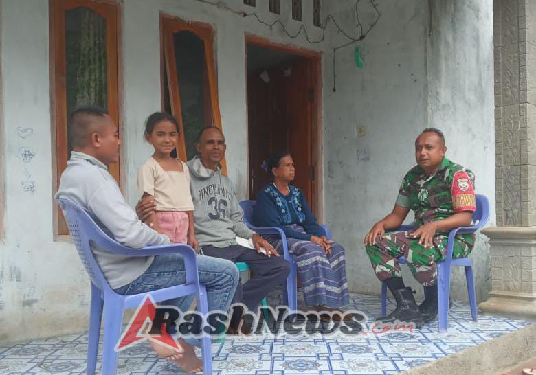 Babinsa Koramil 1618-05/Biut Laksanakan Anjangsana, Pererat Silaturahmi dengan Warga Desa Taunbaen