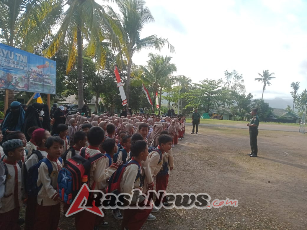 Anak SDIT Imam Bukhari Antusias Dapat Edukasi dari Pasi Ter Kodim 1614/Dompu