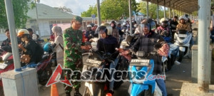 Koramil 1628-04/Poto Tano Terjunkan Babinsa untuk PAM di Pelabuhan Poto Tano