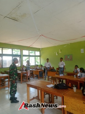 Tumbuhkan Semangat Bela Negara, Babinsa Baa Motivasi Pelajar Lobalain Jadi Anggota TNI