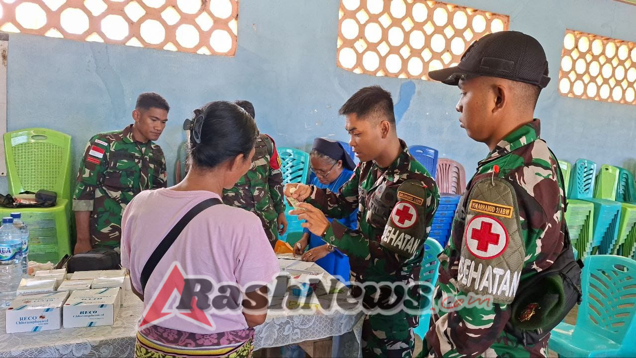 Satgas Pamtas RI-RDTL Sektor Barat Bersinergi Dengan Yayasan Tangan Pengharapan Tingkatkan Kesehatan