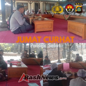 Kapolsek Selat melaksanakan giat Jumat Curhat sambangi  Tokoh Agama Kec. Selat.