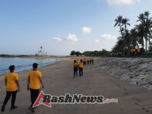 Polres Bandara Ngurah Rai Gelar Olahraga Jalan Santai di Pantai Sekeh