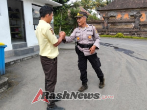 Satuan Binmas Polres Bangli Laksanakan Pembinaan dan Koordinasi dengan Satuan pengamanan Air mineral di Dusun Buungan, Desa Tiga, Susut, Bangli