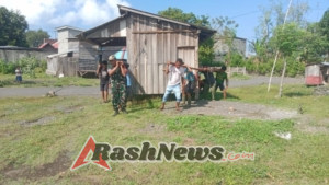 Koramil 1614-05/Pekat Eratkan Kemanunggalan Lewat Gotong Royong