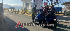 Babinsa Desa Senayan Jaga Stabilitas Keamanan Pelabuhan Poto Tano