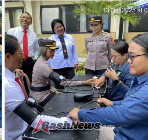 Sidokkes Polres Tabanan Gelar Pemeriksaan Kesehatan Lapangan Usai Apel Jam Pimpinan, Wujud Peduli Kesehatan Personel
