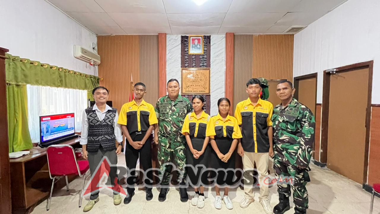 Dandim 1603/Sikka Terima Siswa DKV SMKS Yohanes XXIII Maumere dalam Program PKL