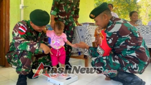 TNI Hadir untuk Anak Negeri: Pos Maubusa Laksanakan Pelayanan Kesehatan Balita