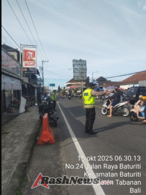 Atensi Kemacetan dan Laka, Polsek Baturiti Gelar Personil  Untuk Laksanakan Strong Point