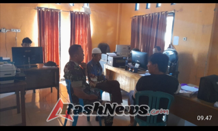 Babinsa Koramil 1628-03/Seteluk Bantu Keluarga Almarhumah Siti Nur Ajukan Santunan Duka