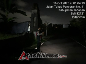 Sat Samapta Polres Tabanan Gelar Patroli Jalan Kaki Subuh, Wujudkan Keamanan Kondusif di Tengah Kota