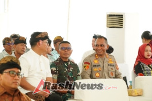 Kapolres Klungkung Hadiri Ceremony Ground Breaking Smart PVR dan Penyalaan Listrik Gratis oleh PLN di Terminal Semarapura.