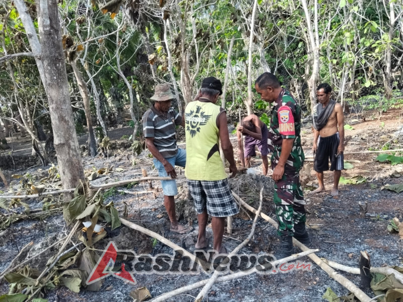 Babinsa Koramil 1627-03/Batutua Kawal Persiapan Ground Breaking KDKMP di Oelua