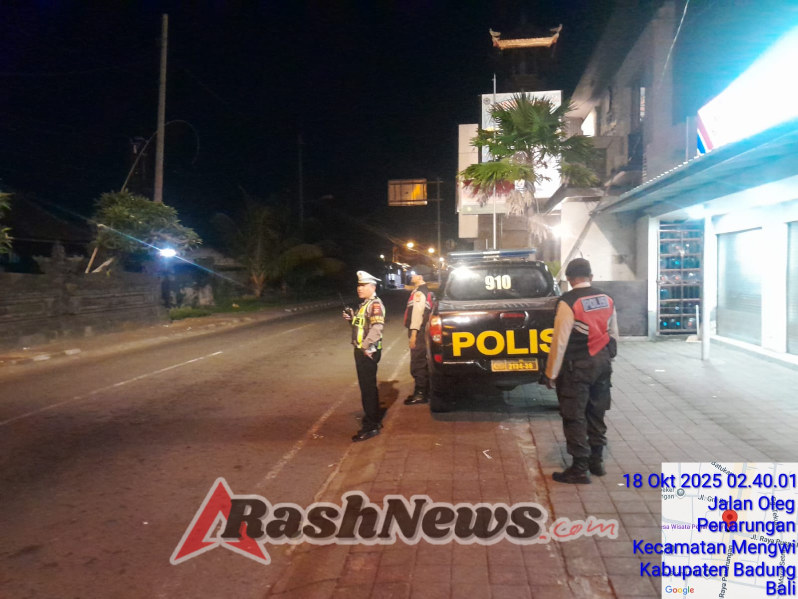 Antisipasi Kejahatan Jalanan Polsek Mengwi Susuri Jalan Raya Sempidi – Kapal