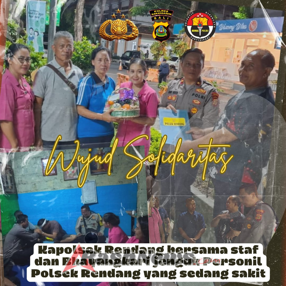 Kapolsek Rendang Bersama Staf Dan Bhayangkari Jenguk Personil Polsek Rendang Yang Sedang Sakit