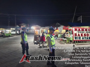 Polsek Selemadeg Barat Gelar Patroli Malam, Cegah Aksi Kriminal