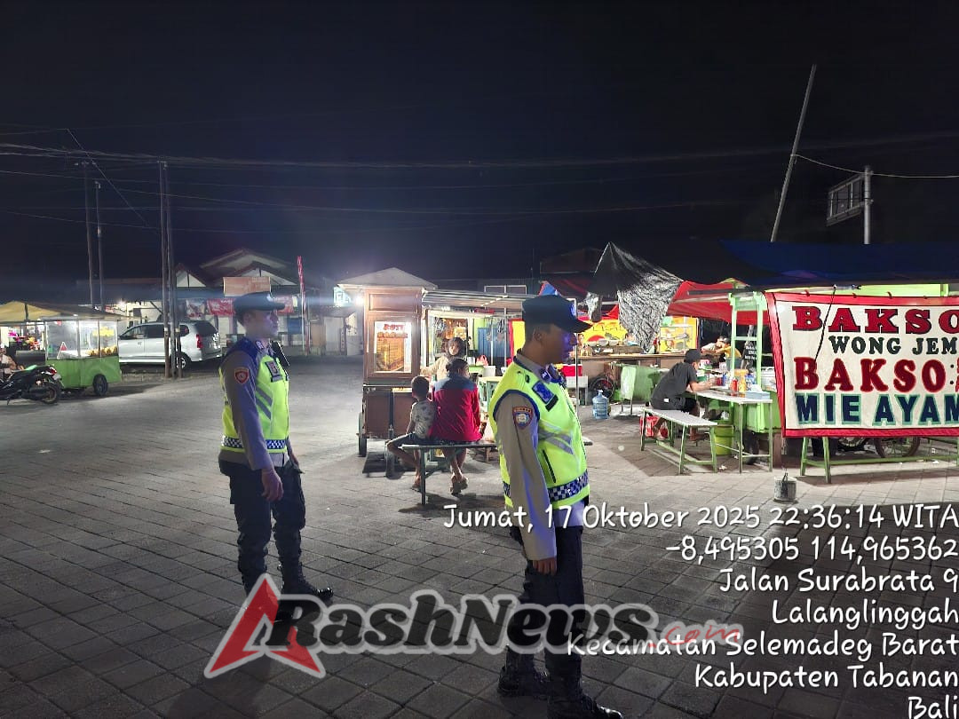 Polsek Selemadeg Barat Gelar Patroli Malam, Cegah Aksi Kriminal