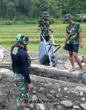 Satgas TMMD Kodim 1625/Ngada Terus Maksimalkan Pekerjaan Fisik Irigasi Pu’un Keo
