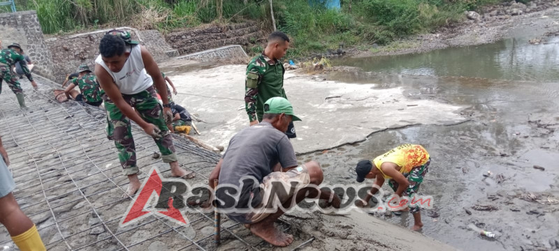 Rehab Bendungan Panondiwal Desa Benteng Tawa Masuk Tahap Pengecoran, Progres 45%