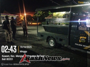 Jaga Keamanan Polsek Mengwi Patroli Subuh Susuri Jalur Utara