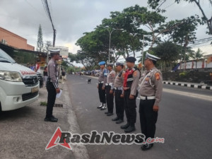 Sat Lantas Polres Karangasem Amankan Jalur Car Free Day di Jalan Veteran