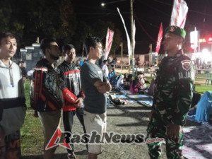 Patroli Babinsa Warnai Pengamanan Turnamen Volly Ball Cup II Jereweh Berjalan Aman dan Lancar