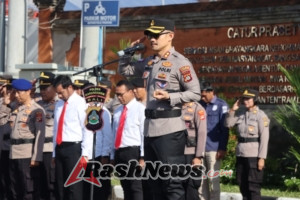 Kapolres Karangasem Tekankan Komitmen WBK dan Penanganan Kriminalitas dalam Apel Jam Pimpinan