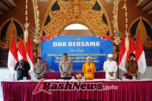 Polres Klungkung Gelar Doa Bersama Lintas Agama untuk Wujudkan Klungkung Mahotama yang Aman dan Damai.