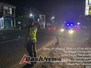 Polsek Selemadeg barat Gelar Patroli Malam Pantau Keamanan wilayah Cegah Gangguan Kamtibmas