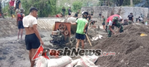 Sinergi TNI dan Warga, Pengerjaan Rehabilitasi Bendungan Panondiwal Terus Digenjot