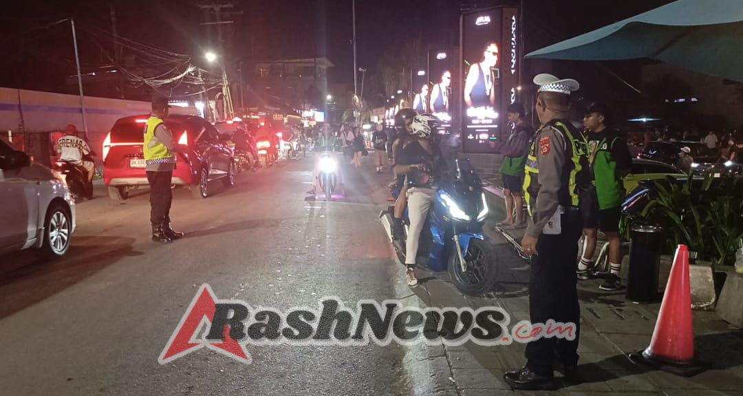 Polsek Kuta Utara Strong Point  Malam Hari Urai Kepadatan Lalin Di Jalur Selatan