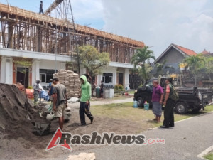 Babinsa Koramil 1616-01/Gianyar Awasi dan Dukung Pembangunan Infrastruktur Pendidikan di Wilayah Binaan