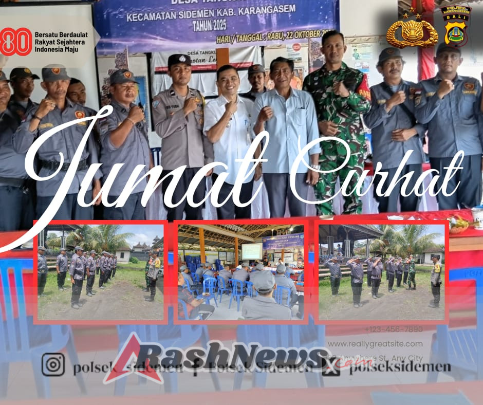 Jumat Curhat Polsek Sidemen, Linmas Jadi Garda Terdepan Di Lingkungan Desa