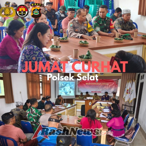 Kapolsek Selat melaksanakan giat Jumat Curhat sambangi Tokoh Adat Desa Amerta Bhuana.