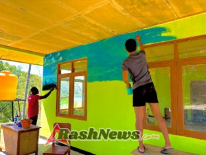 Pos Inbate Melukis Dinding Paud Oeliso Tumbuhkan Semangat Belajar di Perbatasan