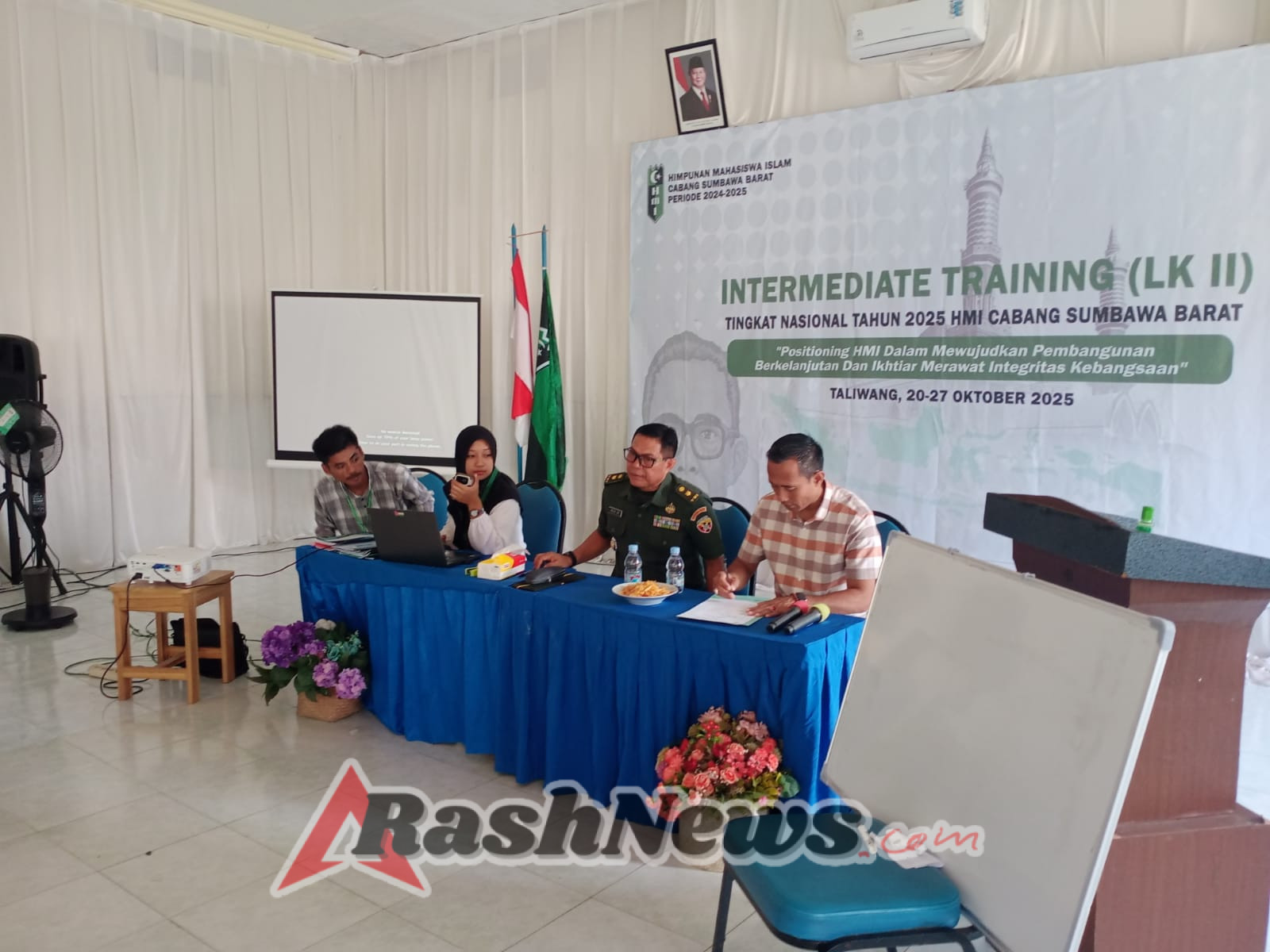 Kasdim 1628/Sumbawa Barat Ajak Kader HMI Jadi Pemimpin Berwawasan Kebangsaan