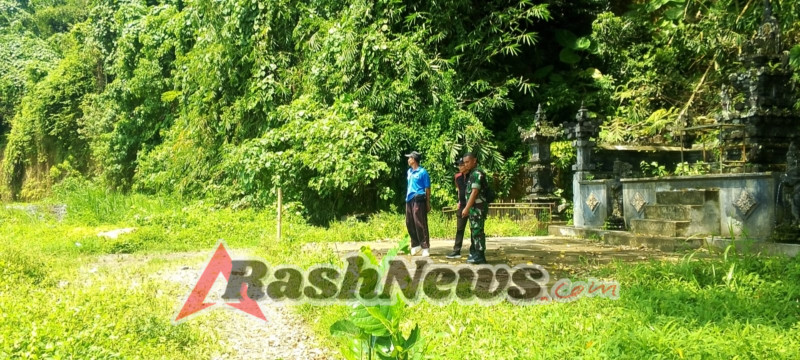 Songsong Gotong Royong Semesta Berencana, Kodim Klungkung Bersama Kabid Pertanahan Dinas Lingkungan Hidup Pastikan Kesiapan Pura Beji