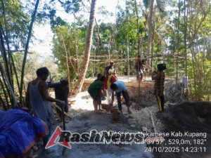 Babinsa Koramil Batakte Bersama Warga Percepat Pembangunan Bak Air